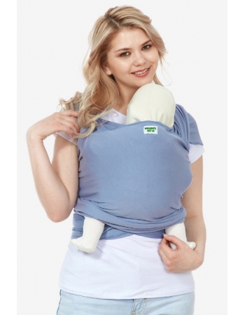 Трикотажный слинг-шарф, серо-голубой