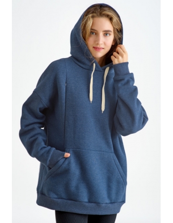 Худи (толстовка) для кормящих и беременных из футера Diva Milano, Blu
