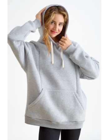 Худи (толстовка) для беременных и кормящих из футера Diva Milano, Nebbia