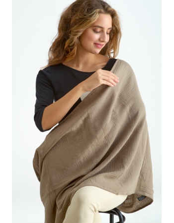 Накидка для кормления (милк-снуд) муслиновая, Khaki