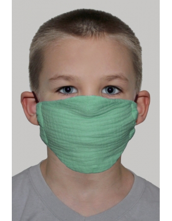 Многоразовая маска медицинская детская муслиновая, Green Mint