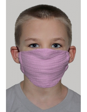 Маска медицинская многоразовая детская из муслина, сиреневый