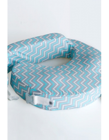 Подушка для кормления Loona эргономичная, Zigzag голубой
