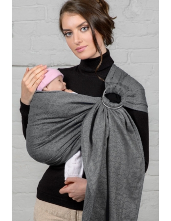 Слинг с кольцами для новорожденных Diva Basico, Charcoal