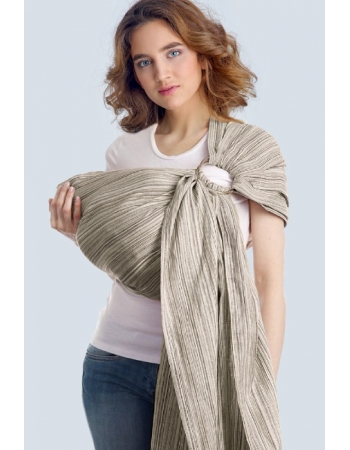 Переноска для детей - Слинг с кольцами Баюшка однослойный нешарфовый, Linen серый