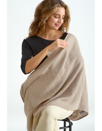 Накидка для кормления (милк-снуд) муслиновая, телесный