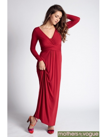 Платье Mothers en Vogue Wrap Dress Maxi, малиновый