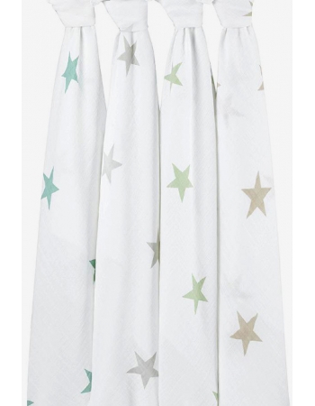 Муслиновые пеленки для новорожденных Aden&Anais большие, набор 4, Super Stars Scout