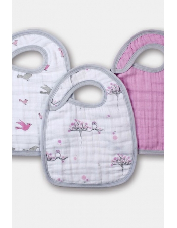 Aden&Anais набор 3 слюнявчиков, For the Birds (птички)