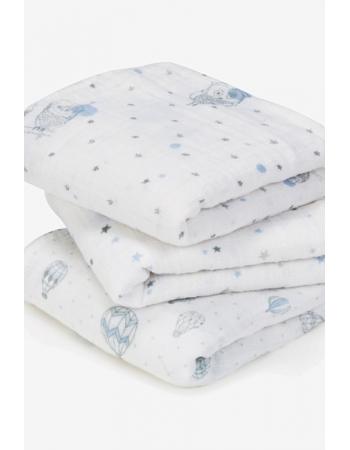 Муслиновые пеленки для новорожденных Aden&Anais средние, набор 3, Night Sky