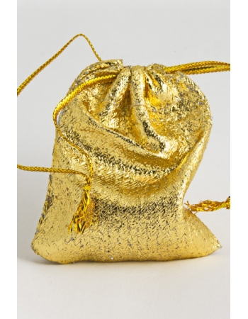 Мешочек подарочный золотой для кулонов бола