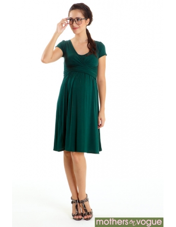 Платье Mothers en Vogue "Wrap Dress" короткий рукав, цвет зеленый