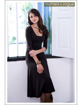 Платье Mothers en Vogue "Dana", рукав 3/4, цвет черный