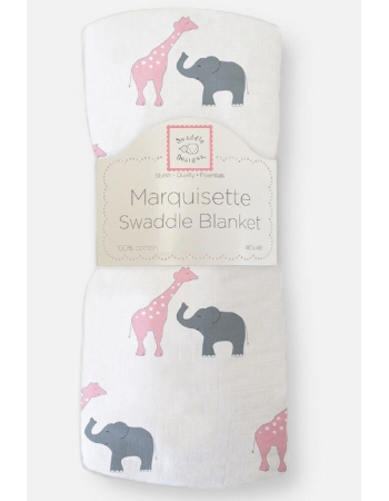 Пеленка детская тонкая SwaddleDesigns Маркизет P Giraffe/Elephant