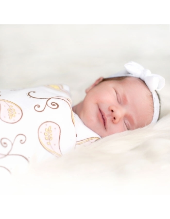 Фланелевая пеленка для новорожденного SwaddleDesigns Kiwi Mod on White