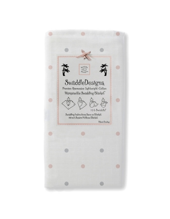 Пеленка детская тонкая SwaddleDesigns Маркизет PK/Sterling Lt Dot