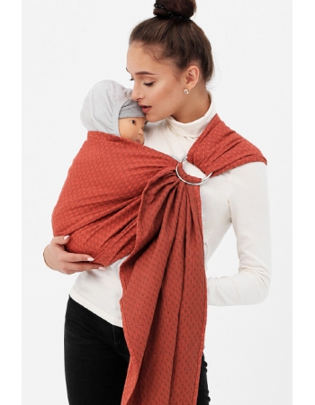 Слинг с кольцами YammyMammy (ями мамми), цвет "оранжевый/коричневый"