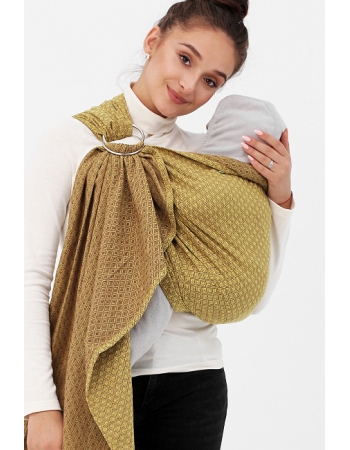 Слинг с кольцами YammyMammy (ямми мамми), цвет "желтый/коричневый"