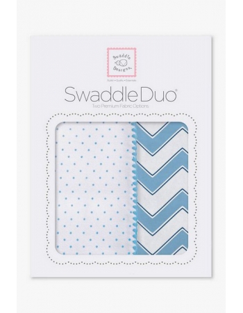 Набор пеленок SwaddleDesigns Swaddle Duo Blue Classic Chevron