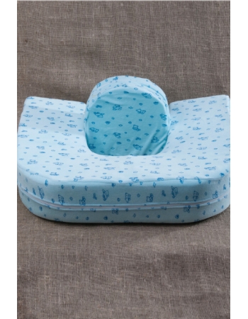 Подушка для кормления двойни «Milk Rivers Twins» с дополнительной подушкой для спины голубая