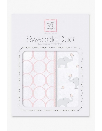 Набор пеленок SwaddleDesigns Swaddle Duo PP Elephant & Chickies Mod Duo