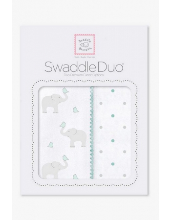 Набор пеленок SwaddleDesigns Swaddle Duo SC Elephant/Chickies