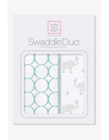 Набор пеленок SwaddleDesigns Swaddle Duo SC Elephant & Chickies Mod Duo