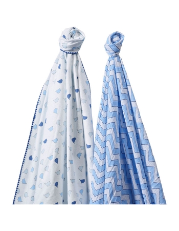 Набор пеленок SwaddleDesigns Swaddle Duo BL Chickies/Chevron