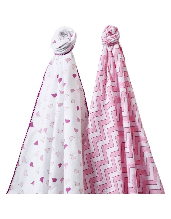 Набор пеленок SwaddleDesigns Swaddle Duo PK Chickies/Chevron