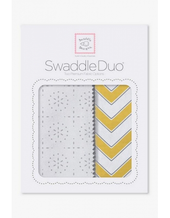 Набор пеленок SwaddleDesigns Swaddle Duo Yellow Chevrons