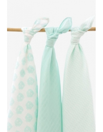 Муслиновые пеленки для новорожденных большие Jollein, Owl mint