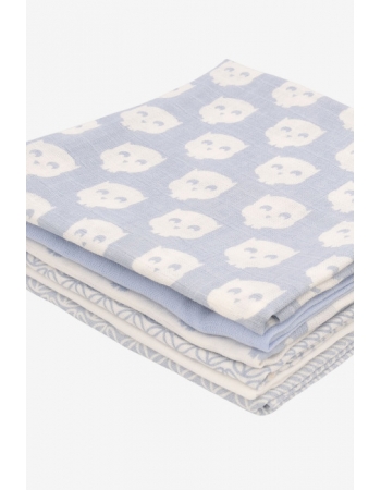 Муслиновые пеленки для новорожденных Jollein средние, Owl blue