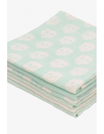 Муслиновые пеленки для новорожденных Jollein средние, Owl mint