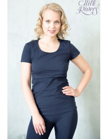 Футболка для беременных и кормящих Milk Rivers темно-синяя