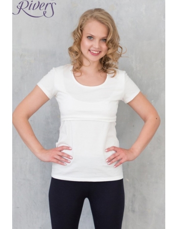 Футболка для беременных и кормящих Milk Rivers экрю