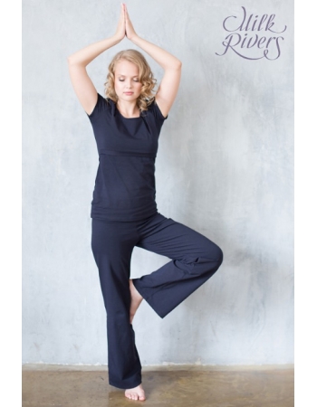Брюки для занятий йогой для беременных и родивших Milk Rivers, темно-синие