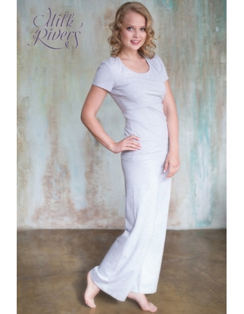 Брюки для занятий йогой для беременных и родивших Milk Rivers, серый меланж