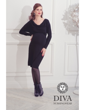 Платье для кормящих и беременных Diva Nursingwear Paola, цвет Nero