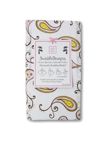 Пеленка детская тонкая SwaddleDesigns Маркизет Pink Paisley