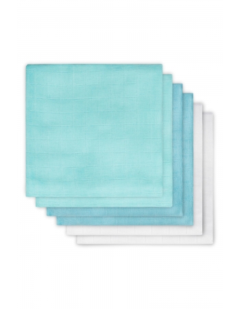 Муслиновые пеленки для новорожденных Jollein средние, mint/lagoon/white