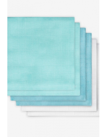 Муслиновые пеленки для новорожденных Jollein средние, mint/lagoon/white