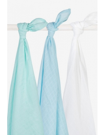 Муслиновые пеленки для новорожденных Jollein большие, mint/lagoon/white