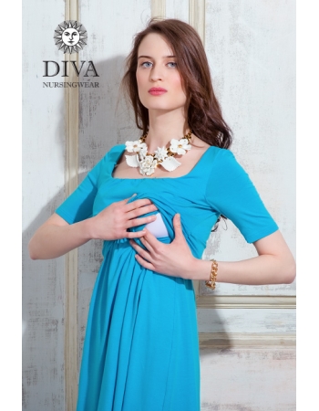 Платье для кормящих и беременных Diva Nursingwear Stella Maxi, Celeste