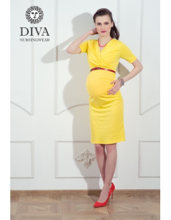 Платье для кормящих и беременных Diva Nursingwear Lucia кор.рукав, Limone