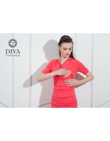 Платье для кормящих и беременных Diva Nursingwear Lucia кор.рукав, Corallo