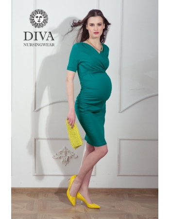 Платье для кормящих и беременных Diva Nursingwear Lucia кор.рукав, Smeraldo