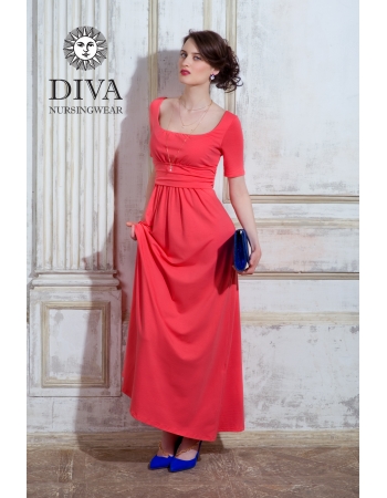 Платье для кормящих и беременных Diva Nursingwear Stella Maxi, Corallo
