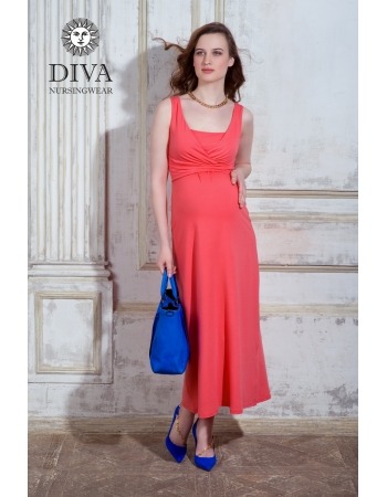 Сарафан для кормящих и беременных Diva Nursingwear Alba Maxi, Corallo