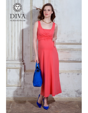 Сарафан для кормящих и беременных Diva Nursingwear Alba Maxi, Corallo