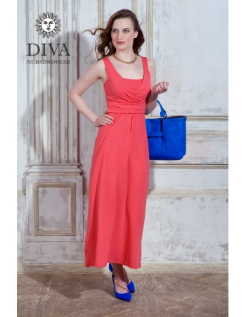 Сарафан для кормящих и беременных Diva Nursingwear Alba Maxi, Corallo